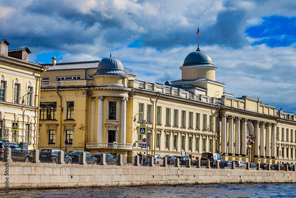 Naklejka premium View of St Peterburg from Neva river, Russia