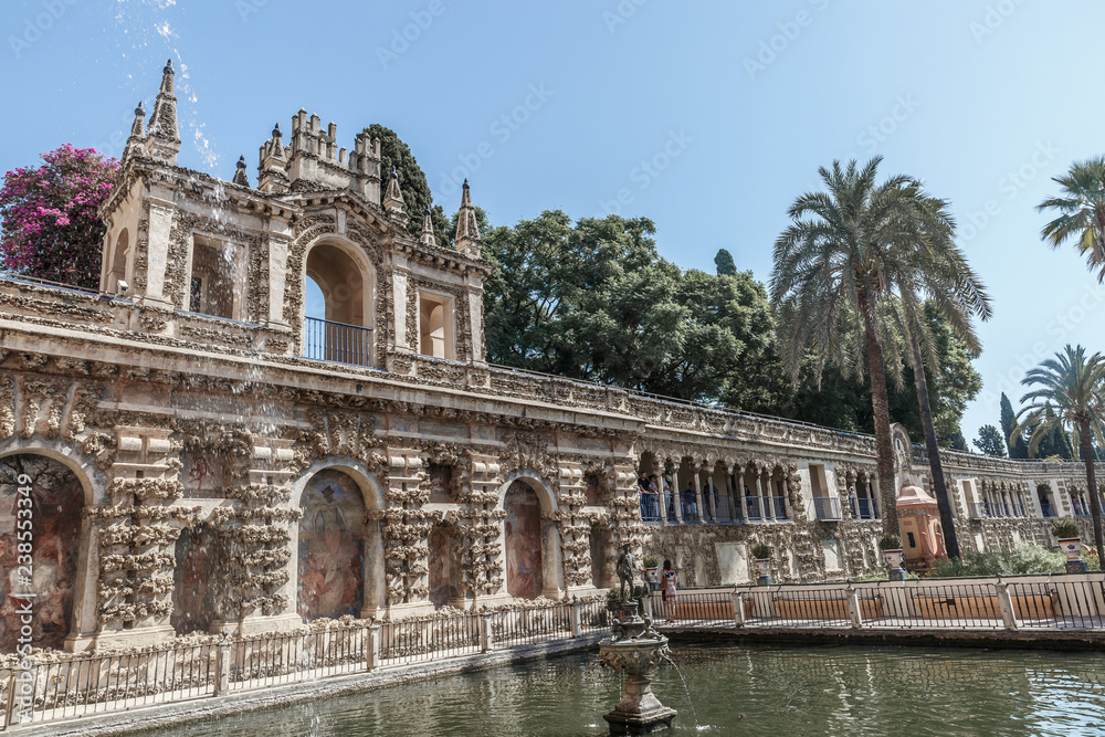 Fountain in Real Alcazar Gardens, Sevilla