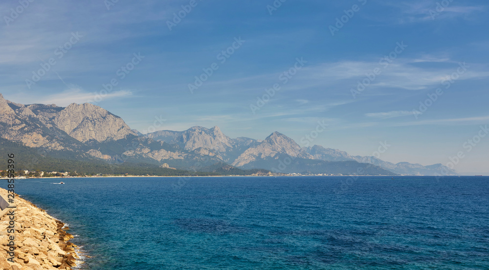 Coast of the Mediterranean Sea with a view on the mountains. Kemer Coast of the Mediterranean Sea with a view on the mountains. Kemer