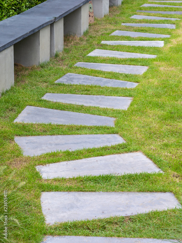 footpath on the green grass in the park 