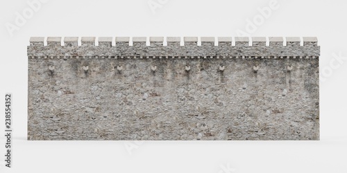 Realistic 3D Render of Medieval Wall