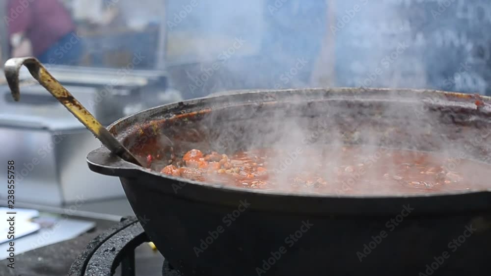 Big boiler with hot meat Big boiler with hot meat
