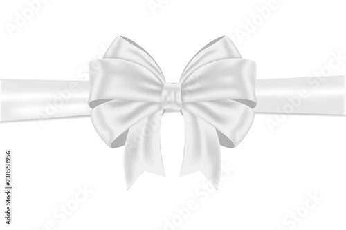 White ribbon bow wrapping