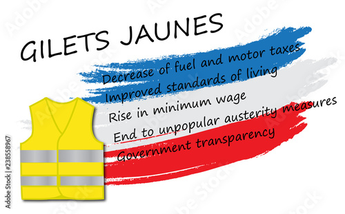Gilets Jaunes demands - protest concept