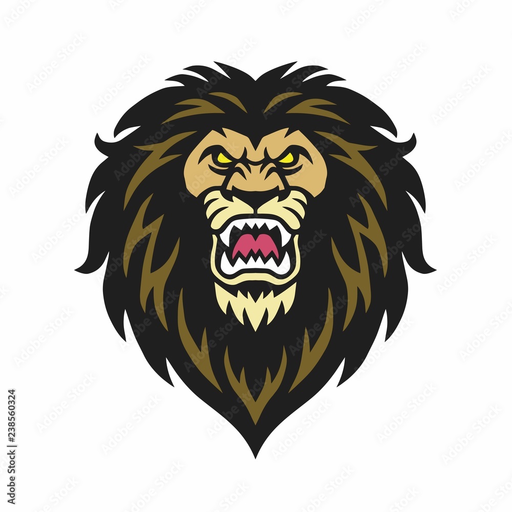 Obraz premium Angry Lion Head Logo 