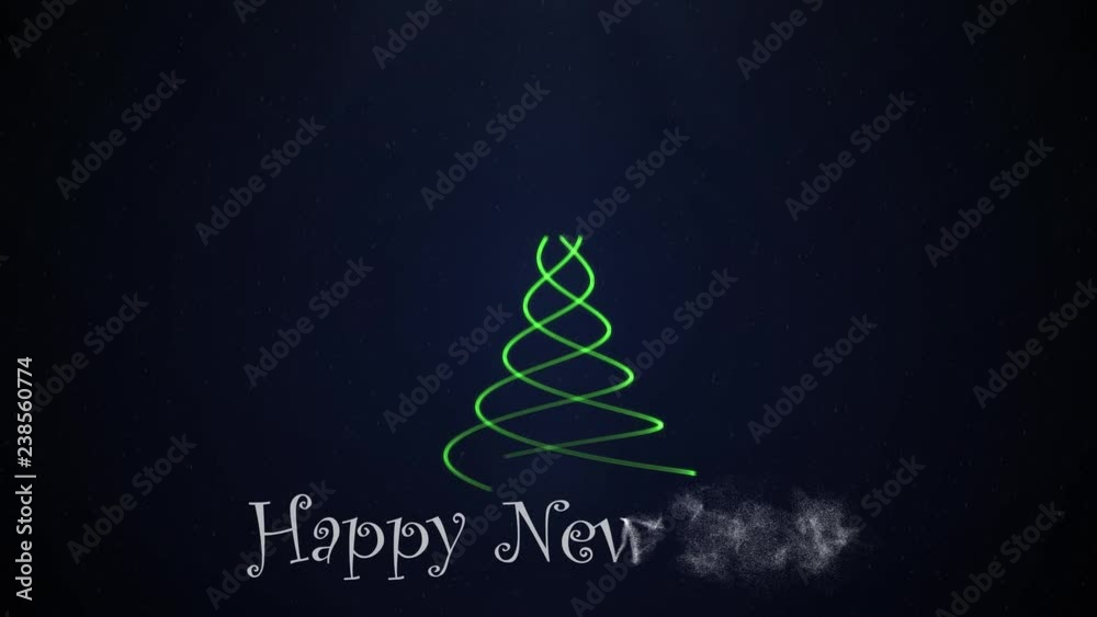 Christmas background with white snow and a figure in the form of a Christmas tree.