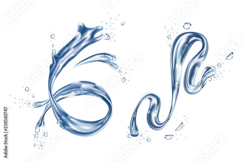 H2O splash or realistic stream water element