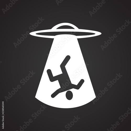 Ufo Alien icon on black background for graphic and web design, Modern simple vector sign. Internet concept. Trendy symbol for website design web button or mobile app photo