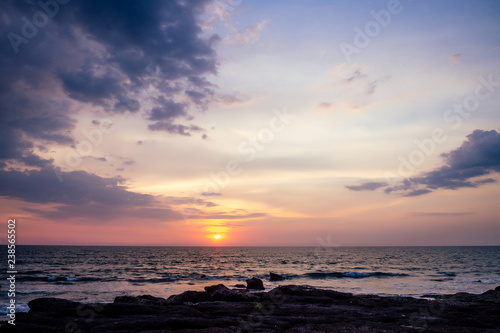 Sunset in Ashvem beach  Goa  India