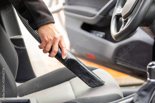 car cleaning with a sucker