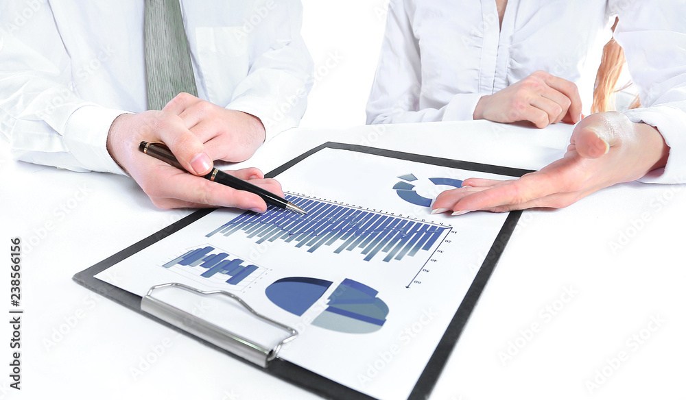 close up. desktop with financial documents. business background
