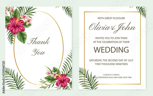 Wedding invitation and thank you cards
