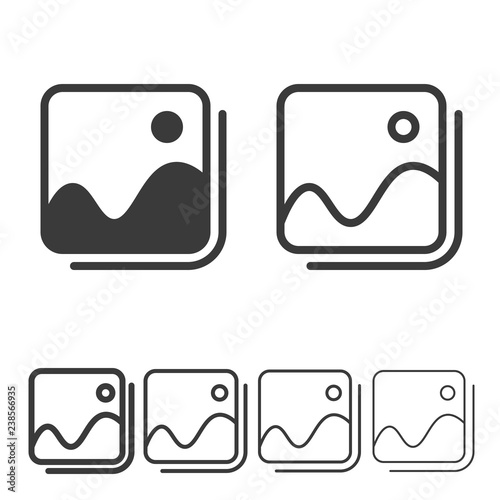 Image gallery icon in line and solid style. Photo symbol. Picture icon line vector.
