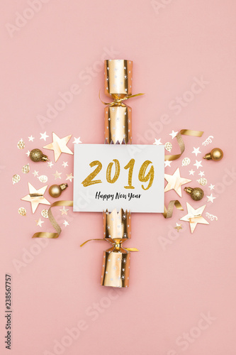 Canvas Print 2019 Happy New Year party background