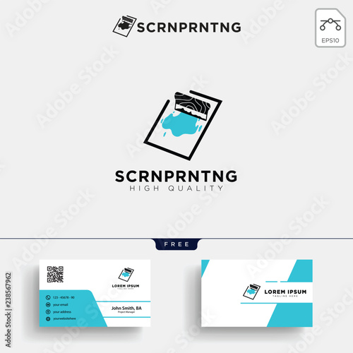 traditional screen printing logo template and business card