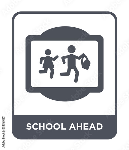 school ahead icon vector