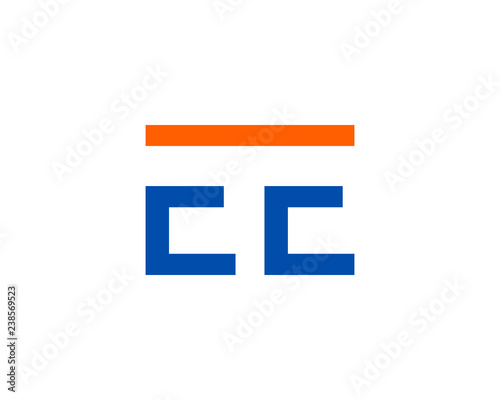 Initial Letter E & E Logo Template Vector
