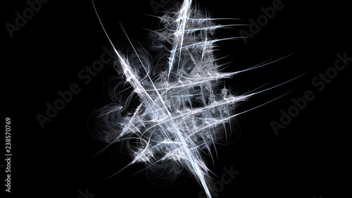 Abstract icy thornes shapes. Intricate background. Fantastic 3D rendered digital fractal illustration.