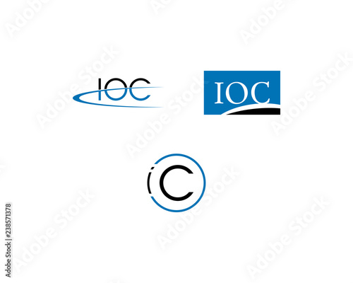Set Of Initial Letter IOC Logo Template Design