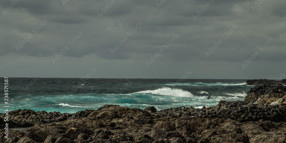 ocean side at the Lanzarote island  in the spring
