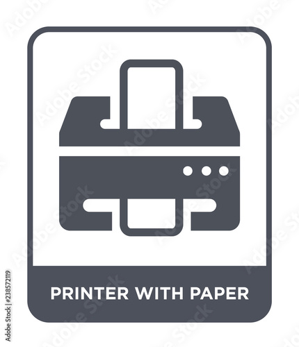 printer with paper icon vector