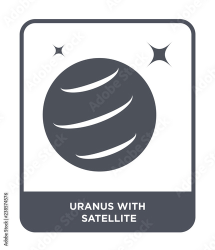 uranus with satellite icon vector