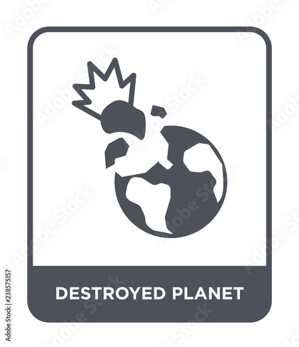 destroyed planet icon vector