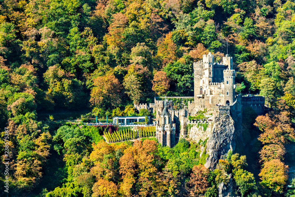 Rheinstein Castle in the Rhine Gorge, Germany