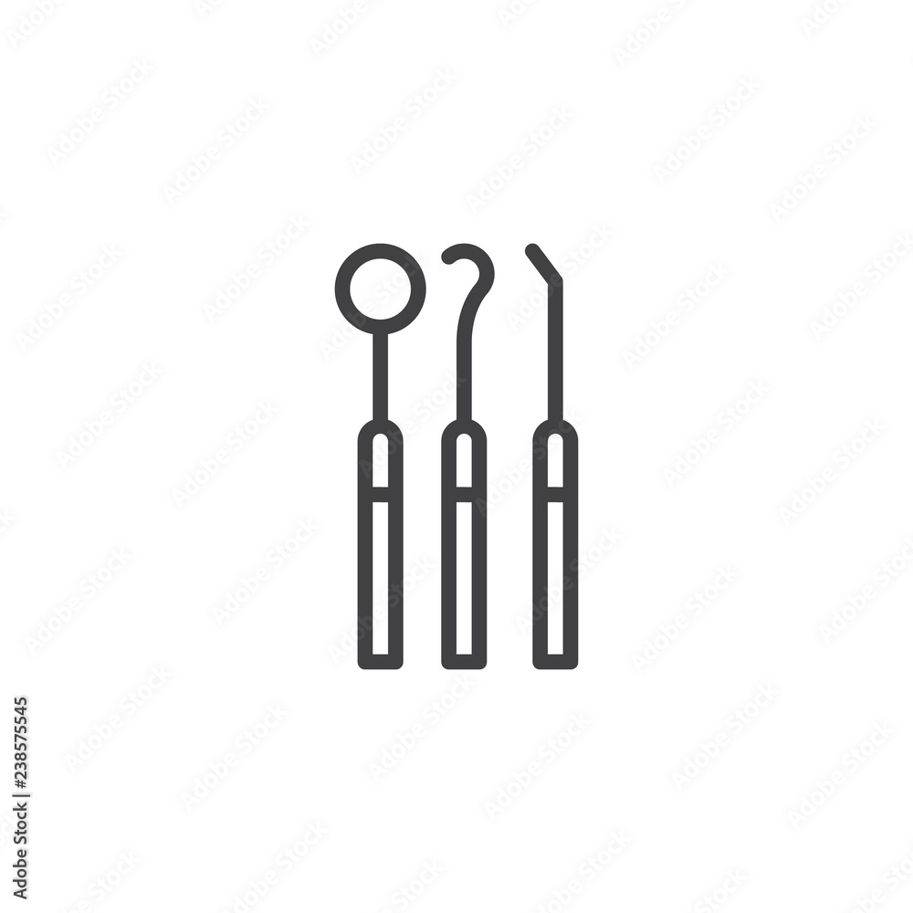 Dental equipment outline icon. linear style sign for mobile concept and web design. Dentist tool simple line vector icon. Symbol, logo illustration. Pixel perfect vector graphics Dental equipment outline icon. linear style sign for mobile concept and web design. Dentist tool simple line vector icon. Symbol, logo illustration. Pixel perfect vector graphics