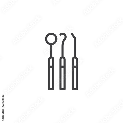 Dental equipment outline icon. linear style sign for mobile concept and web design. Dentist tool simple line vector icon. Symbol, logo illustration. Pixel perfect vector graphics