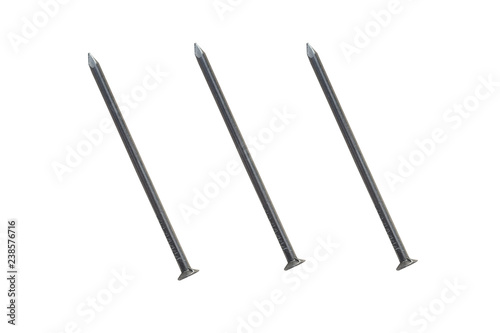 nail on isolate, construction nails on white background
