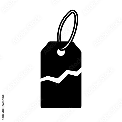 Torn price tag icon. Label with price torn in half for sale or promotion. Vector Illustration