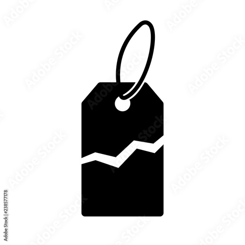 Torn price tag icon. Label with price torn in half for sale or promotion. Vector Illustration