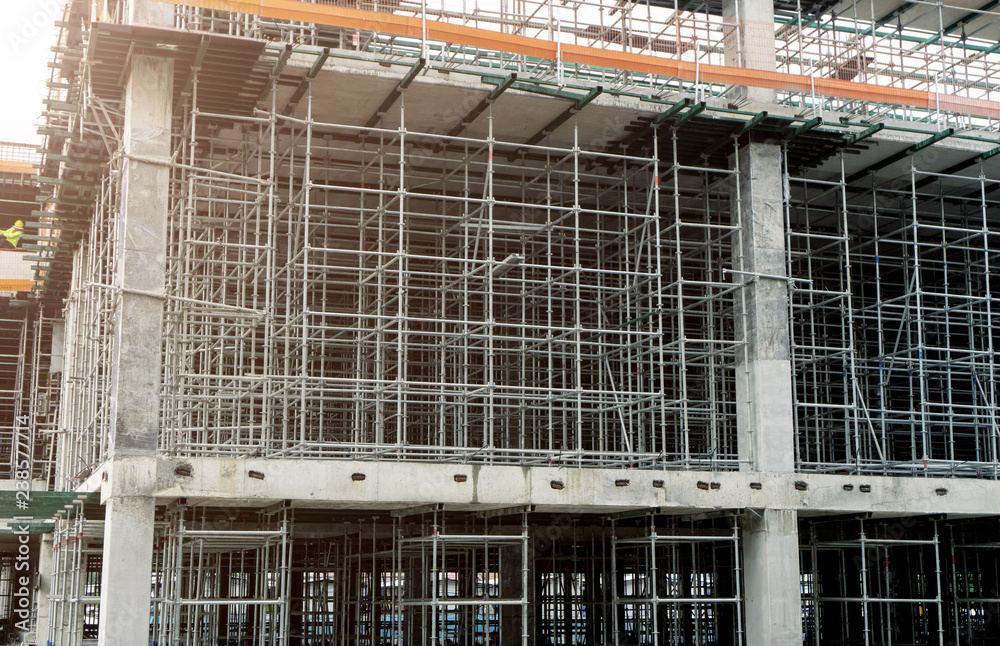 Steel structure In the construction site is under construction Steel structure In the construction site is under construction