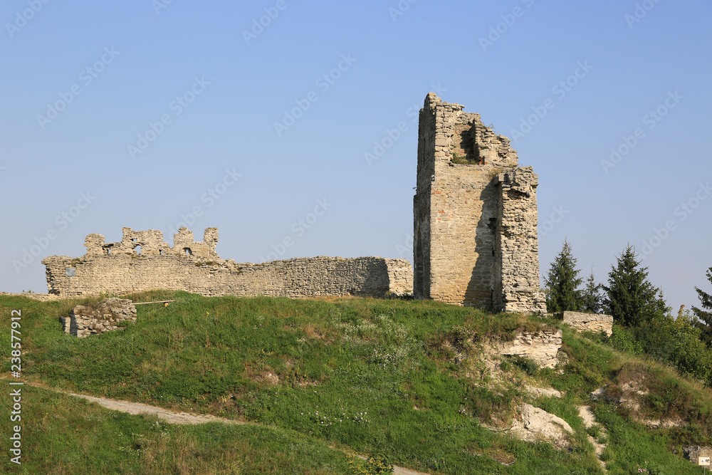Ruine of old castle on green hill Ruine of old castle on green hill
