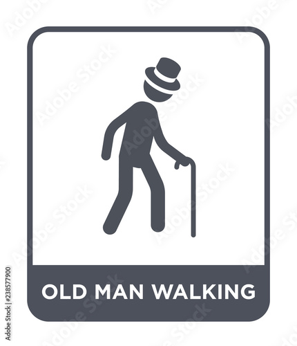 old man walking icon vector