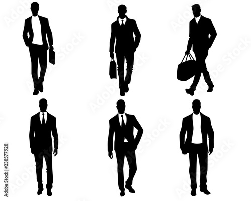 Men silhouettes on white background
