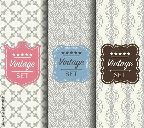 Bright seamless vector pattern made of forged elements