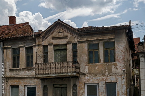 A residential district of ancient macedonian houses in town Delchevo, Macedonia, Europe 