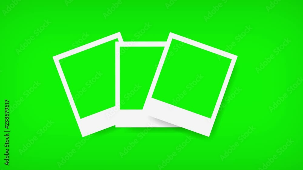 Picture frames with green screen for your photo. 3d rendering