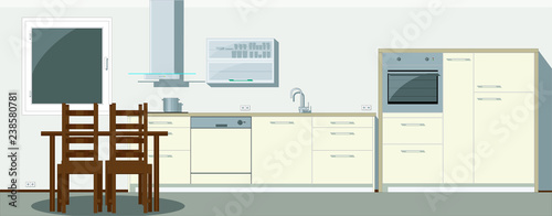 Illustration of a modern kitchen