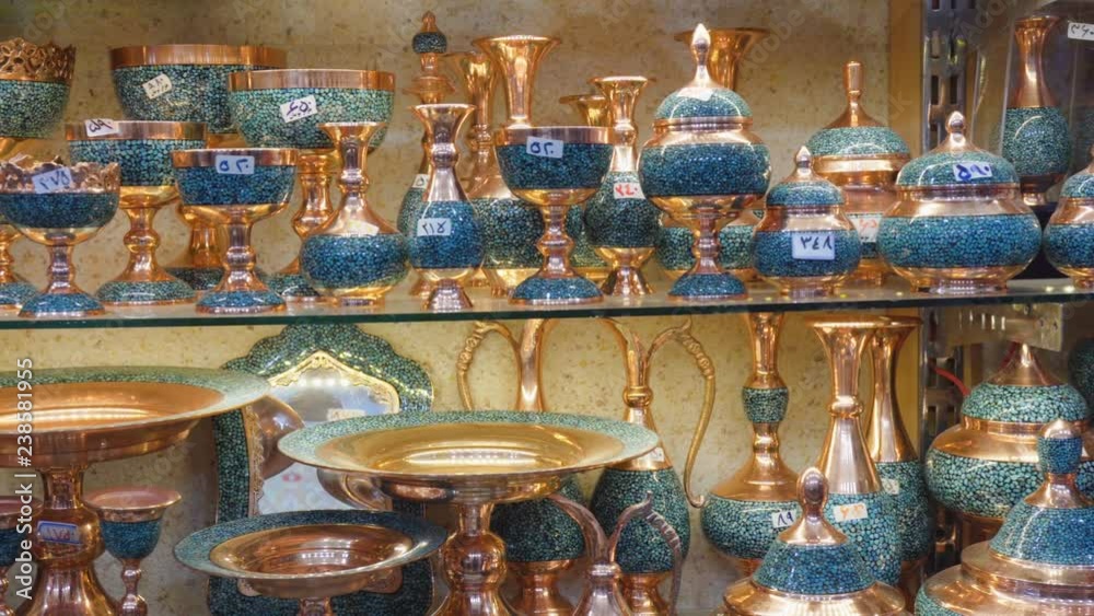 Traditional copper cookware at Tajrish Bazaar of Tehran, Iran Traditional copper cookware at Tajrish Bazaar of Tehran, Iran