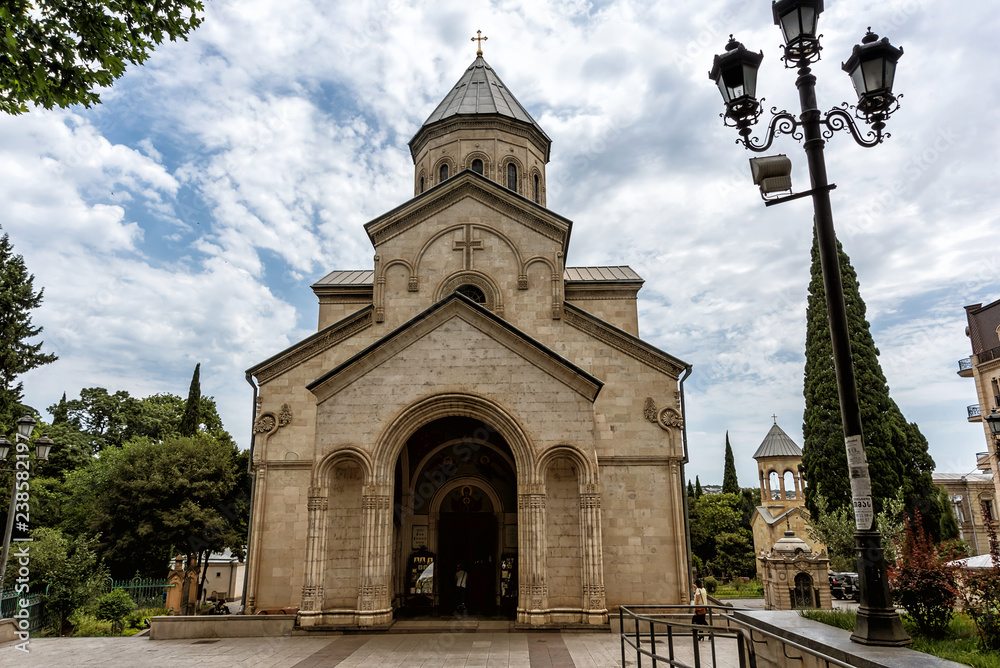Tbilisi, Georgia - July, 5, 2018. The old Kasveti Church of St George is the pearl of Rustaveli Avenue