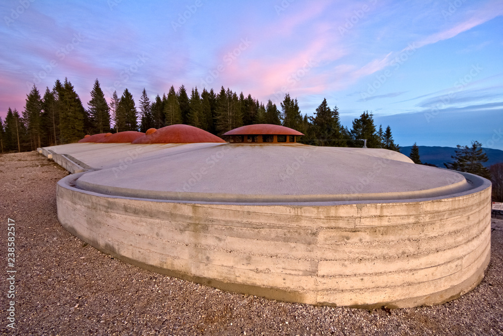 Armored domes at Fort Campolongo (Asiago plateau, Italy). Campolongo was an Italian fortress during the Great War.