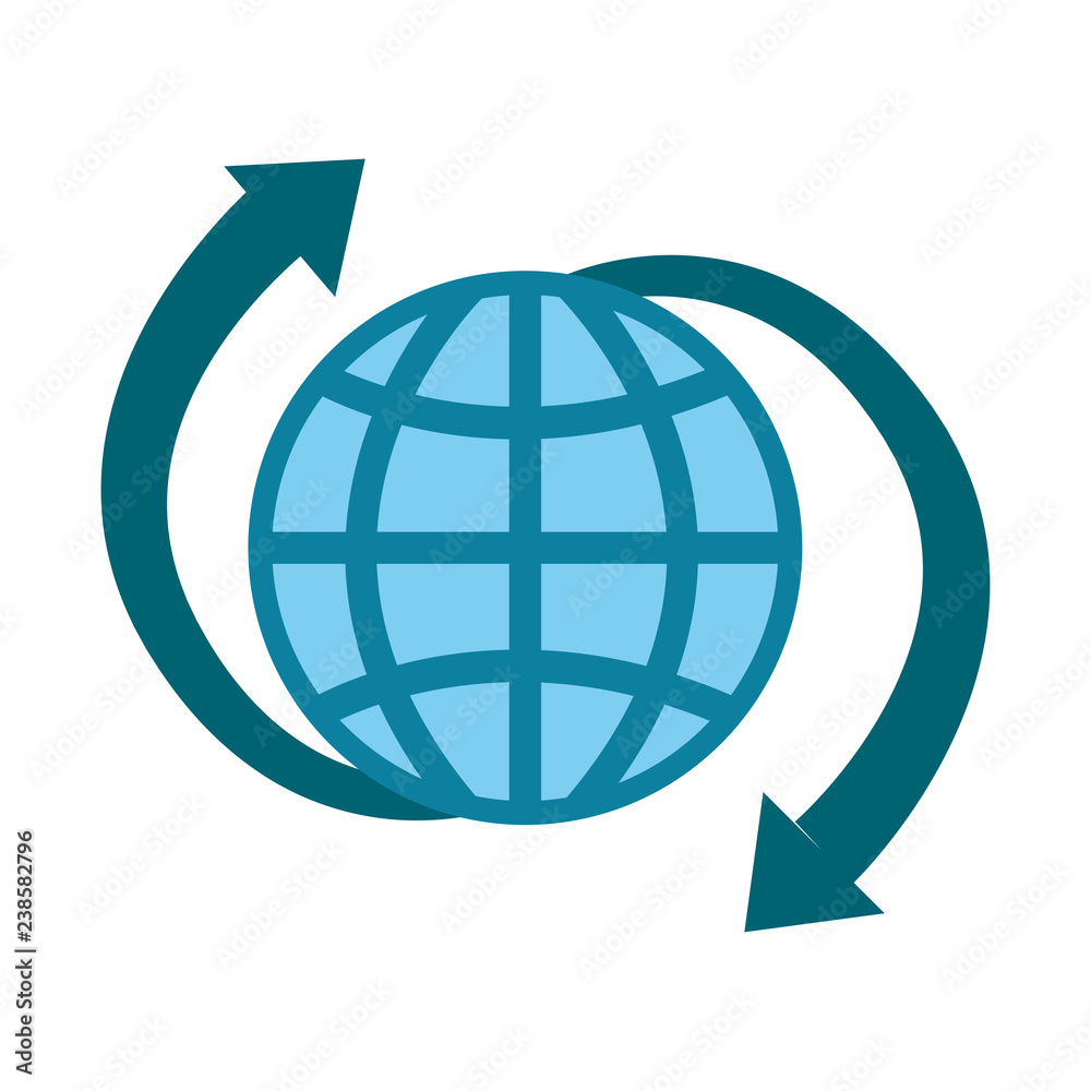 world around service on white background