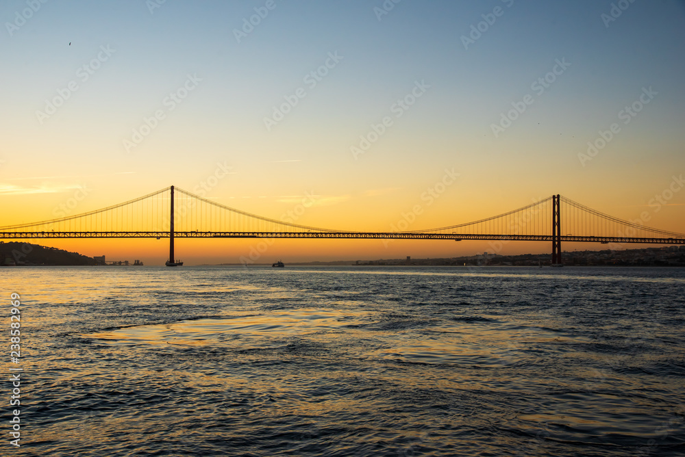 Obraz premium view of Tejo bridge in Lisbon