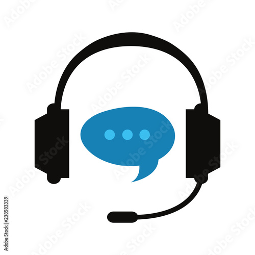call center headset speech bubble