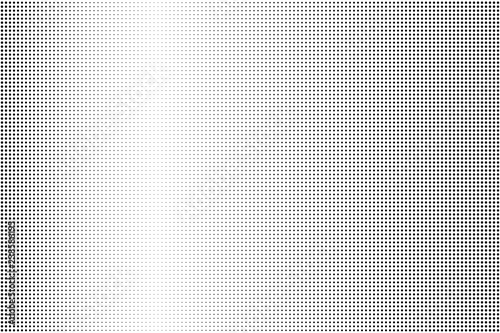 Black Halftone Texture On White Background. Modern Dotted Futuristic Backdrop. Fade Noise Overlay. Digitally Generated Image. Pop Art Style. Vector Illustration, Eps 10.