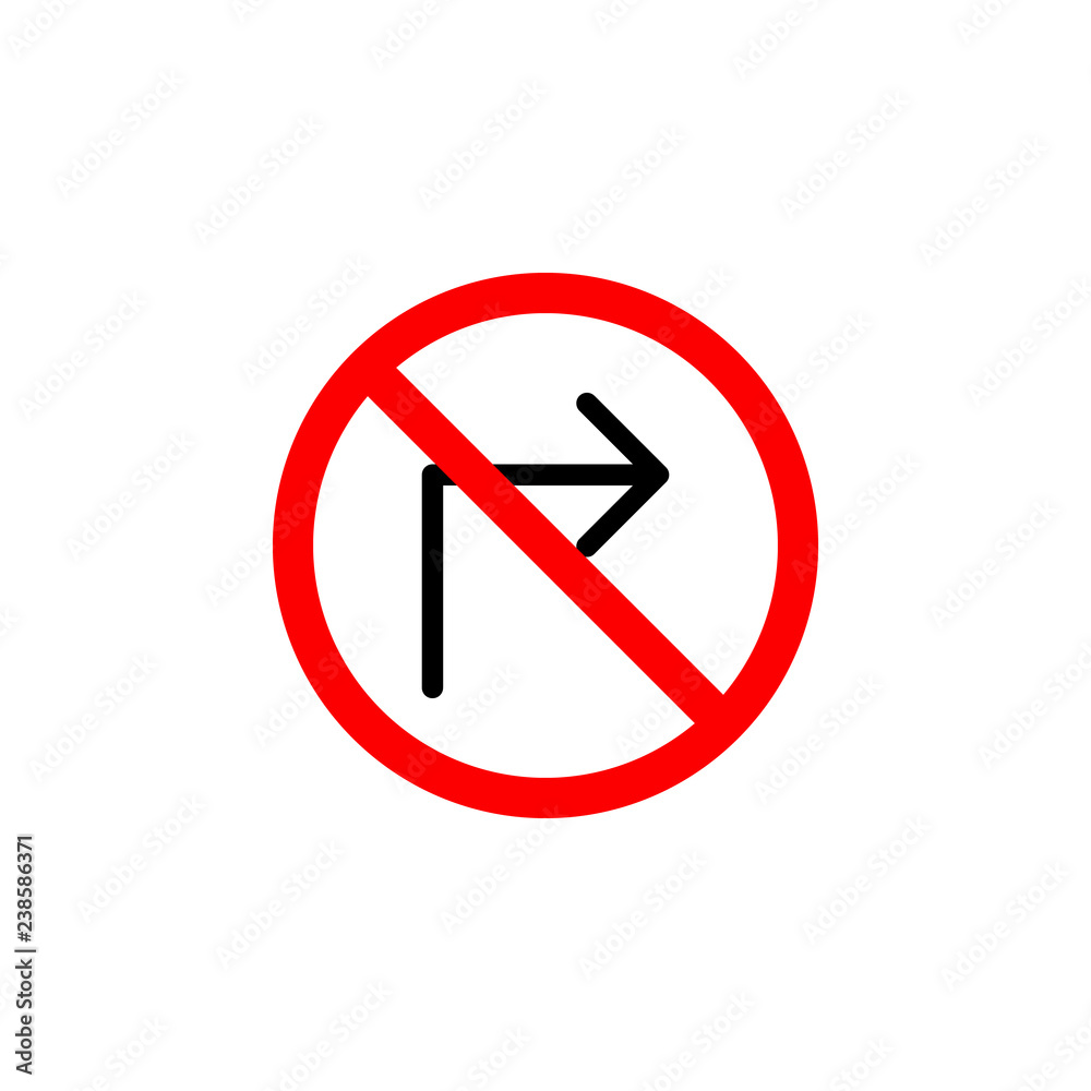 Forbidden left icon on white background can be used for web, logo, mobile app, UI, UX Forbidden left icon on white background can be used for web, logo, mobile app, UI, UX