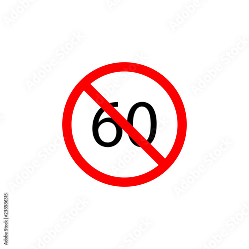 Free Download Forbidden speed 60 icon on white background can be used for web, logo, mobile app, UI, UX - GFXLoad